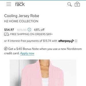 H2Home Collection Cooling Jersey Robe size L/XL PINK